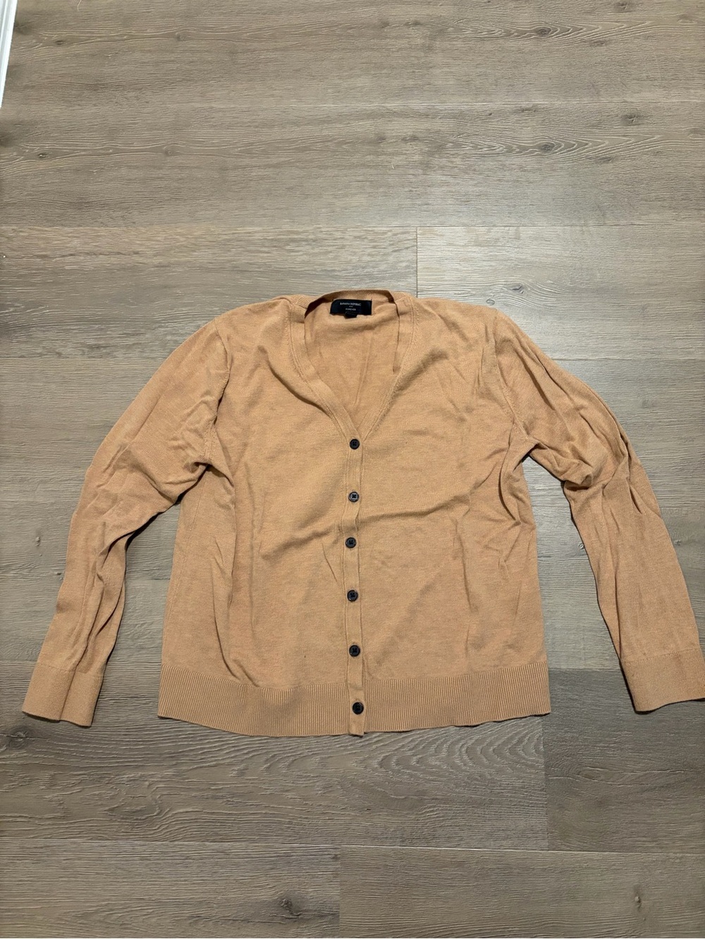 Banana Republic Camel Button-Front V-Neck Cardigan